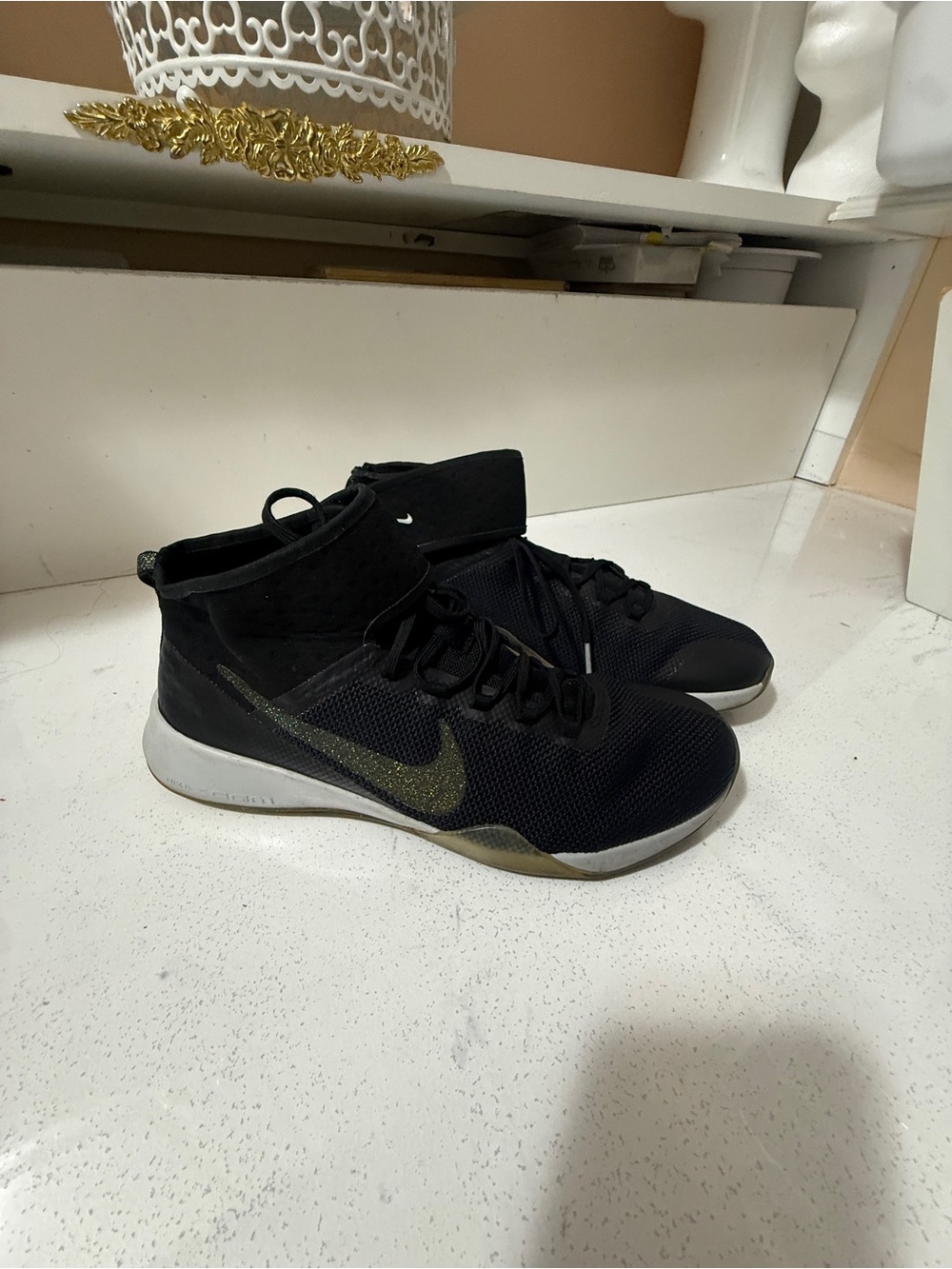 Mesh and synthetic leather training shoes, Nike Air Zoom Strong sole shiny logo